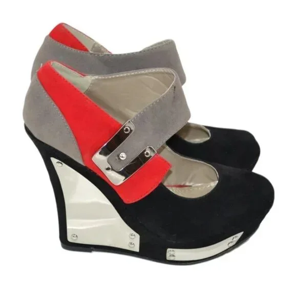 Alba Black and Red Platform Shoes - Picture 7 of 16